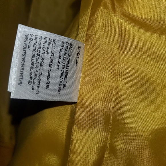 Internation Concepts Bomber style jacket deep Yellow faux leather. Size small - Picture 7 of 7
